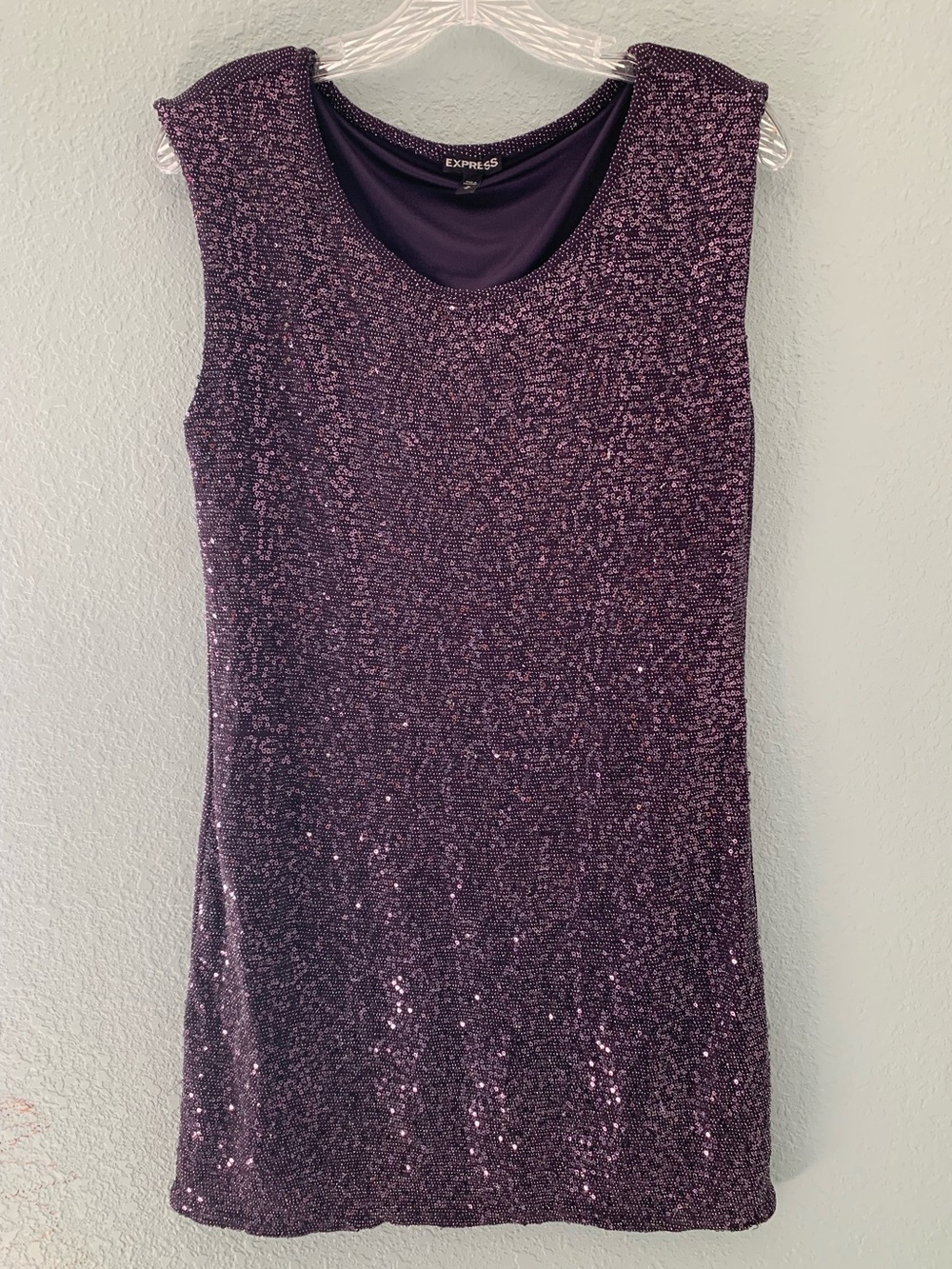 Express Purple Sequin Mini Dress Medium
